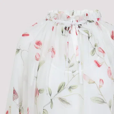 Giambattista Valli Silk Blouse With Balloon Sleeves And Floral Pattern