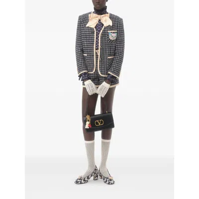 Valentino Boucle Wool Blend Jacket With Contrast Trim