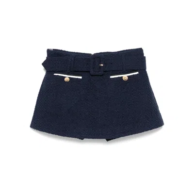 Self-portrait Navy Boucle Culotte Skirt