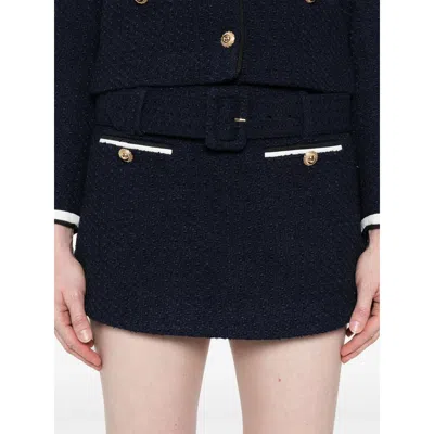 Self-portrait Navy Boucle Culotte Skirt