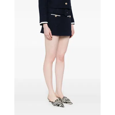 Self-portrait Navy Boucle Culotte Skirt