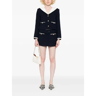 Self-portrait Navy Boucle Culotte Skirt