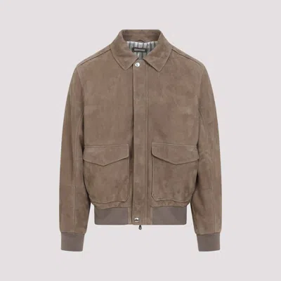 Brunello Cucinelli Leather Bomber Jacket Men
