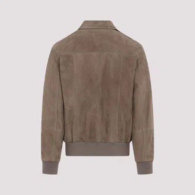 Brunello Cucinelli Leather Bomber Jacket Men