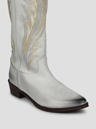 Coral Blue Boots White