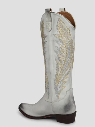 Coral Blue Boots White