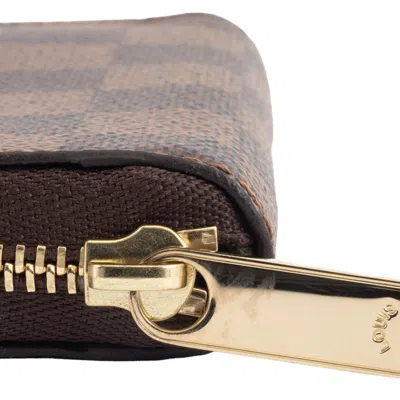 Pre-owned Louis Vuitton Damier Canvas Ebene Damier Canvas Coin Purse/coin Case ()