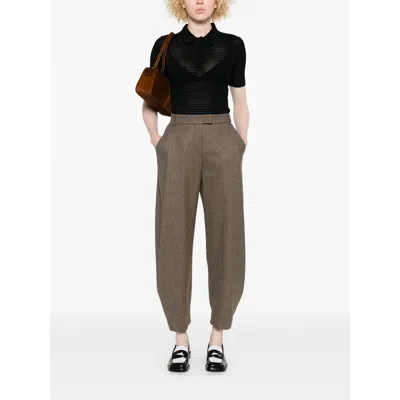 Giorgio Armani Brown Pants In Green
