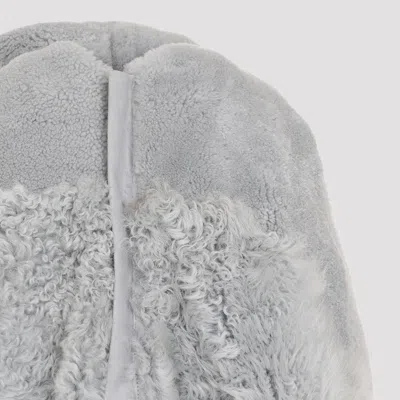 Rick Owens Short Masto Shearling Cape Women In Blue