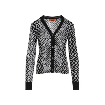 Missoni Buttoned Wool Cardigan Zigzag Stripes