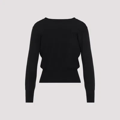 Fabiana Filippi V-neck Wool Blend Cardigan With Front Sequins Detail In Black