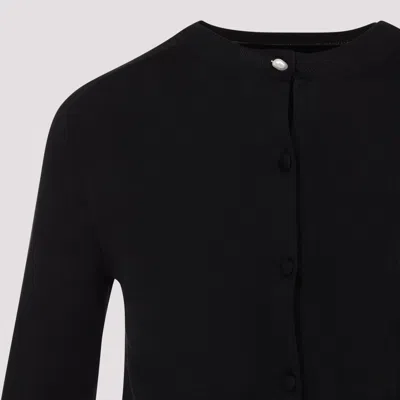 Carven Silk Button-up Sweater With Round Neckline