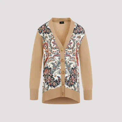 Etro Paisley Print Wool Blend Cardigan