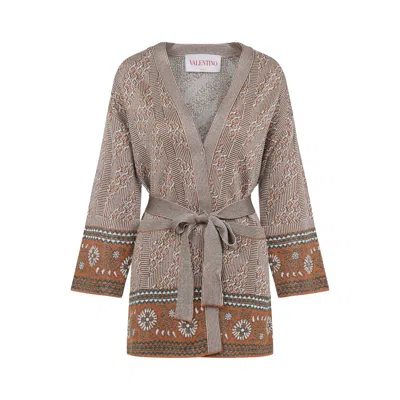 Valentino Viscose Cardigan In Neutral