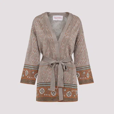Valentino Viscose Cardigan In Neutral