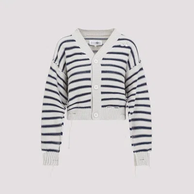 Mm6 Maison Margiela Mm6 By Maison Margiela Chalk White Cotton Cardigan