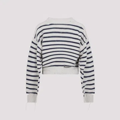 Mm6 Maison Margiela Mm6 By Maison Margiela Chalk White Cotton Cardigan