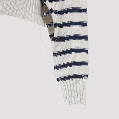 Mm6 Maison Margiela Mm6 By Maison Margiela Chalk White Cotton Cardigan