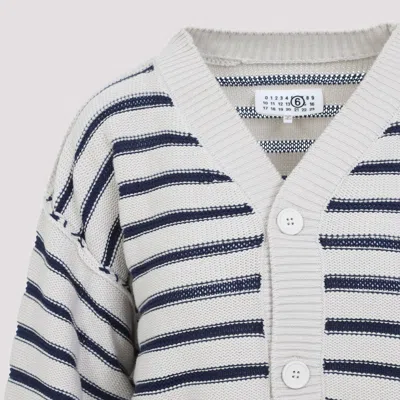 Mm6 Maison Margiela Mm6 By Maison Margiela Chalk White Cotton Cardigan