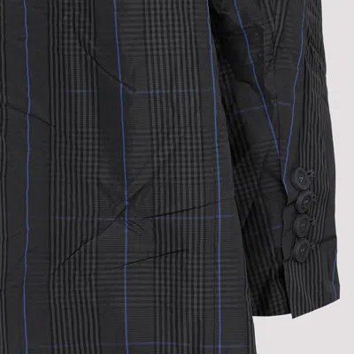 Balenciaga Checkered Long Nylon Raincoat