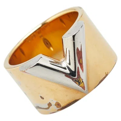 Pre-owned Louis Vuitton Gold Silver Metal Band Ring () In Multi