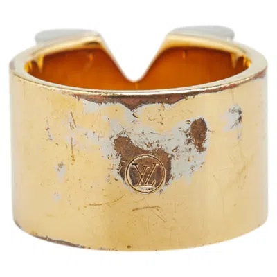Pre-owned Louis Vuitton Gold Silver Metal Band Ring () In Multi