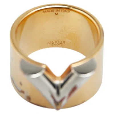 Pre-owned Louis Vuitton Gold Silver Metal Band Ring () In Multi