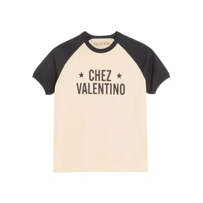 Valentino Sleeve Contrast Graphic Print Crew Neck