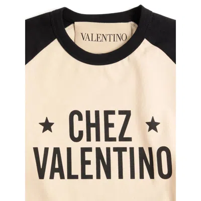 Valentino Sleeve Contrast Graphic Print Crew Neck