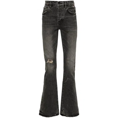 Purple Brand Black Flared Jeans With Crinkled Effect