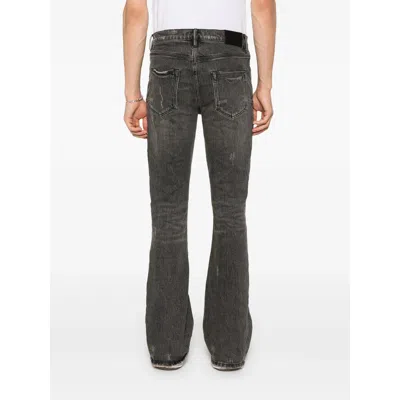 Purple Brand Black Flared Jeans With Crinkled Effect