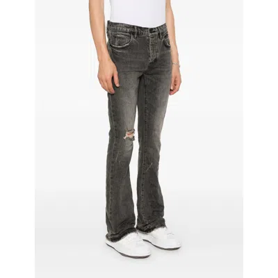 Purple Brand Black Flared Jeans With Crinkled Effect