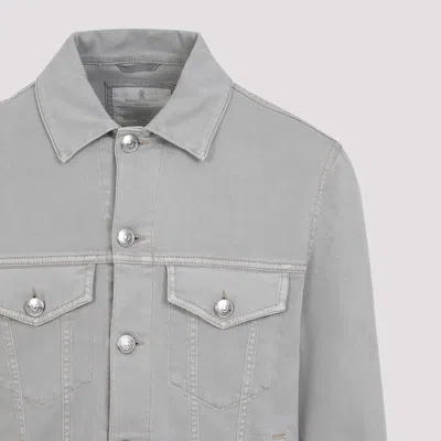 Brunello Cucinelli Structured Denim Jacket With Soft Finish