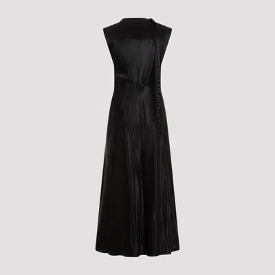 Jil Sander Black Cupro Long Dress