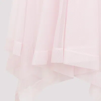 Alexander Mcqueen Strapless Tulle Midi Dress In Pink