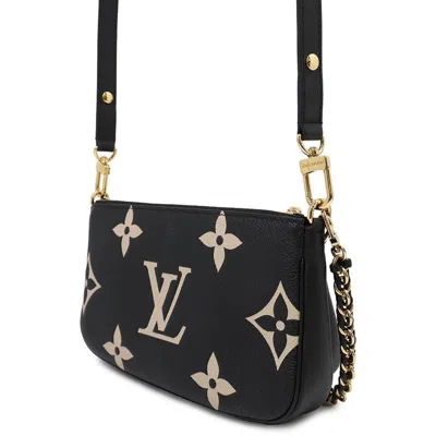 Pre-owned Louis Vuitton Monogram Empreinte Black Cream Noir Monogram Empreinte Pochette Shoulder Bag (pre-owne