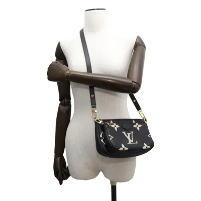 Pre-owned Louis Vuitton Monogram Empreinte Black Cream Noir Monogram Empreinte Pochette Shoulder Bag (pre-owne
