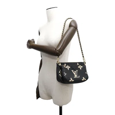 Pre-owned Louis Vuitton Monogram Empreinte Black Cream Noir Monogram Empreinte Pochette Shoulder Bag (pre-owne