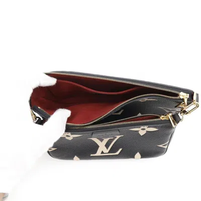 Pre-owned Louis Vuitton Monogram Empreinte Black Cream Noir Monogram Empreinte Pochette Shoulder Bag (pre-owne