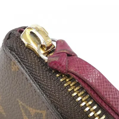 Pre-owned Louis Vuitton Monogram Fuchsia Marron Coated Canvas Long Wallet (bi-fold) ()