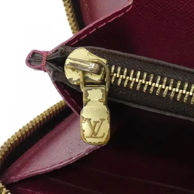 Pre-owned Louis Vuitton Monogram Fuchsia Marron Coated Canvas Long Wallet (bi-fold) ()
