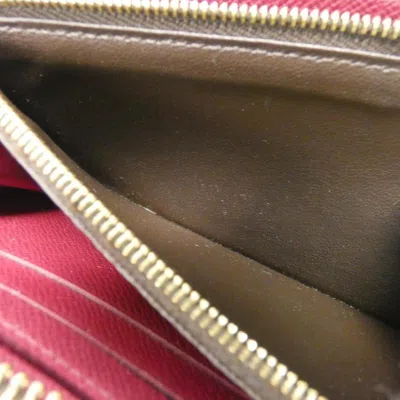 Pre-owned Louis Vuitton Monogram Fuchsia Marron Coated Canvas Long Wallet (bi-fold) ()