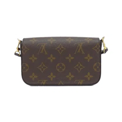 Pre-owned Louis Vuitton Monogram Khaki Marron Coated Canvas Pochette Shoulder Bag ()