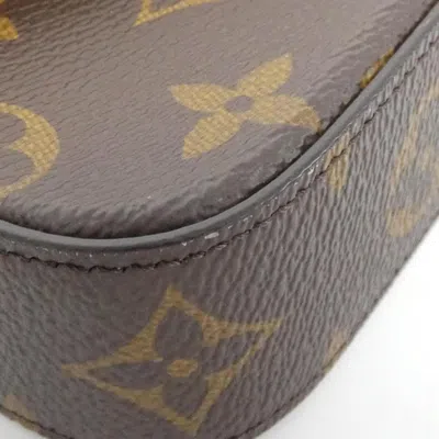 Pre-owned Louis Vuitton Monogram Khaki Marron Coated Canvas Pochette Shoulder Bag ()