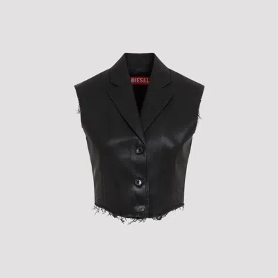 Diesel Chic Waistcoat With Luxurious Polyester And Virgin Wool Blend And Trendy Frayed Edges