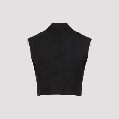 Diesel Chic Waistcoat With Luxurious Polyester And Virgin Wool Blend And Trendy Frayed Edges