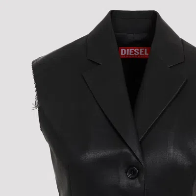 Diesel Chic Waistcoat With Luxurious Polyester And Virgin Wool Blend And Trendy Frayed Edges