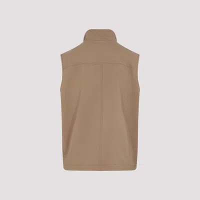 Brioni High-collar Waistcoat In Chic Nude Palette In Nude