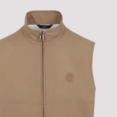 Brioni High-collar Waistcoat In Chic Nude Palette In Nude