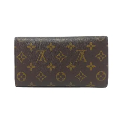Pre-owned Louis Vuitton Monogram Marron Coated Canvas Long Wallet (bi-fold) ()